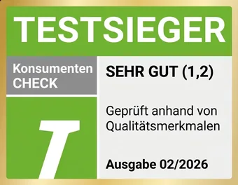 Konsumentencheck Testsieger Note 1,2