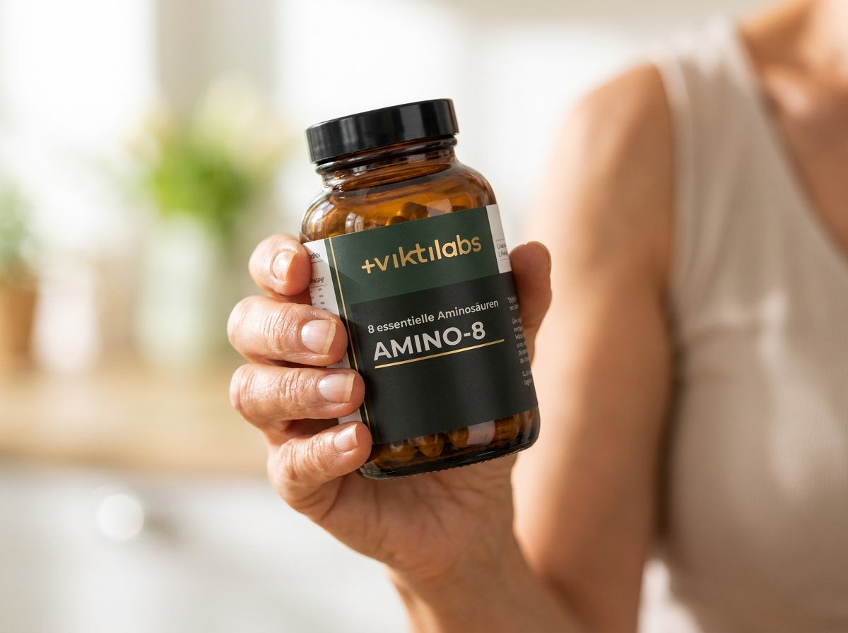 Amino-8 von Viktilabs in der Hand