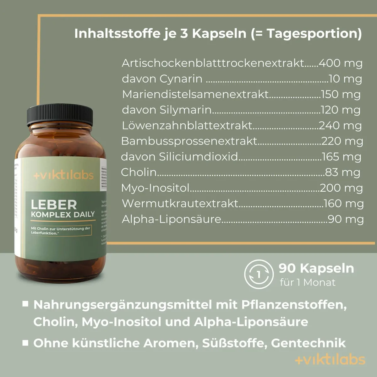 Leber Komplex Daily: Inhaltsstoffe pro Portion