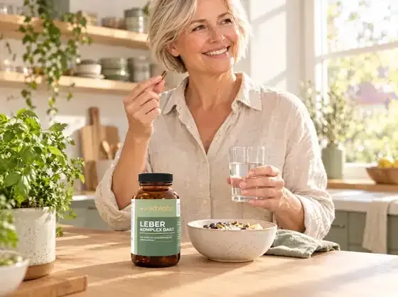 Leber Komplex Daily am Morgen in der Küche