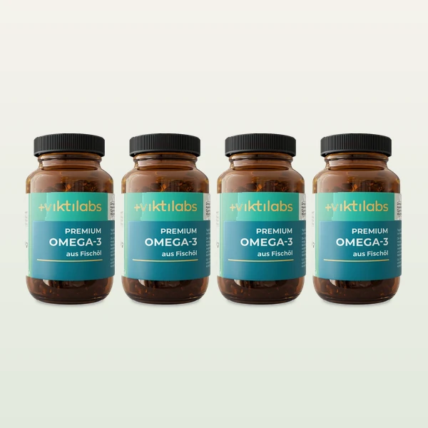3 Gläser + 1 gratis Premium Omega-3 Fischöl